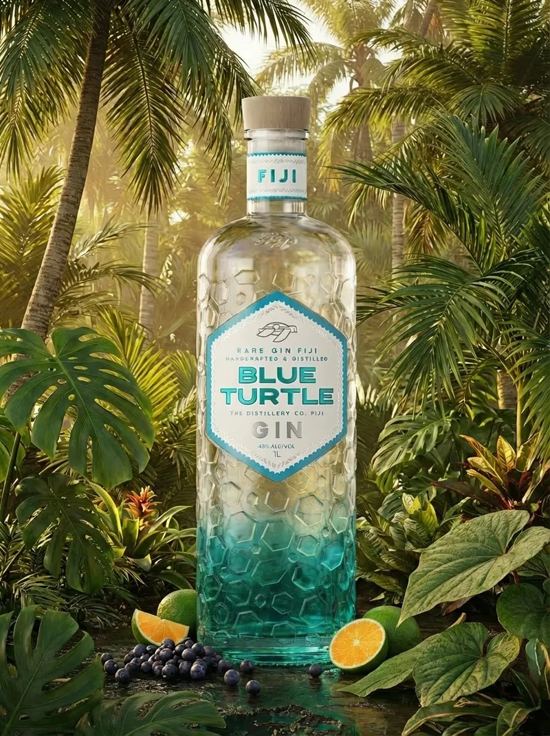Blue Turtle Gin Bottle