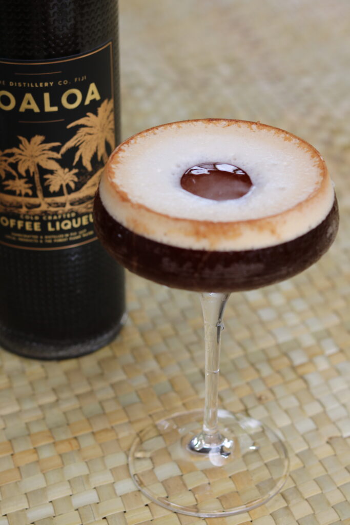 Gingerbread Espresso Martini made with LoaLoa Coffee Liqueur