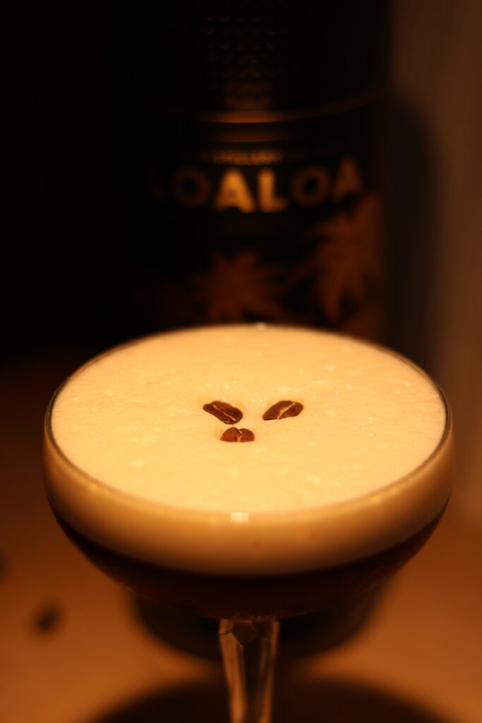 Espresso Martini made with LoaLoa Coffee Liqueur