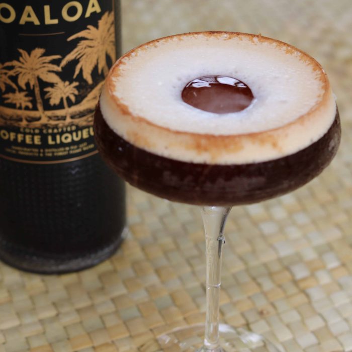 Gingerbread Espresso Martini made with LoaLoa Coffee Liqueur