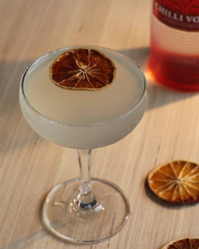 Chilli Vodka Margarita crafted with Kama Chilli Vodka