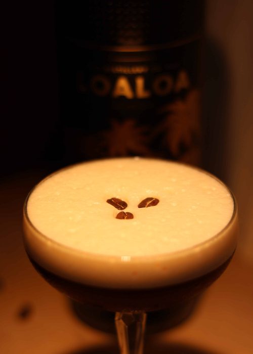 Espresso Martini made with LoaLoa Coffee Liqueur